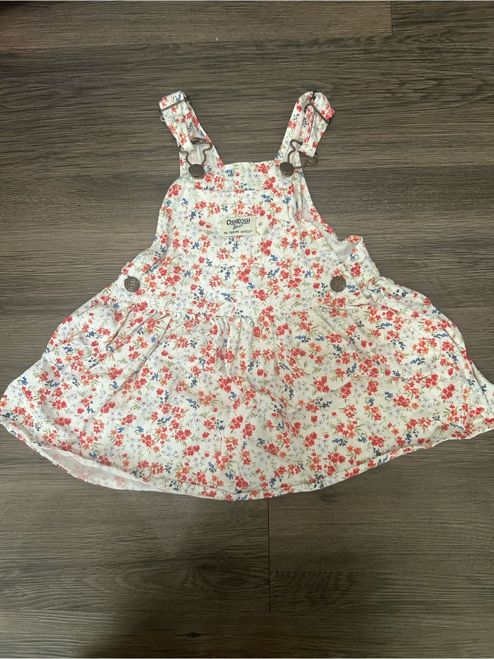Osh’Kosh Floral Print Overall Dress Girls Size 2T